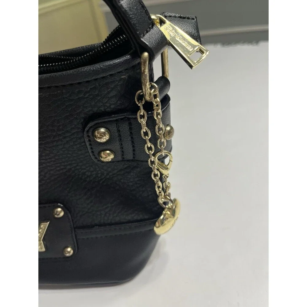 Juicy Couture Black Rhinestone Blingy Handbag Shoulder Purse Crossbody